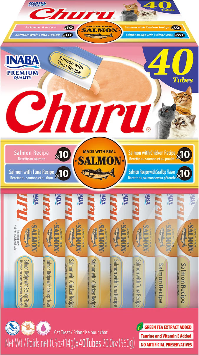 Ciao Churu Purees Salmon Variety 40 Tube Box
