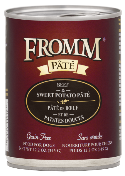 Fromm Gold Dog Can GF Beef & Sweet Potato Pate 12.2 oz.