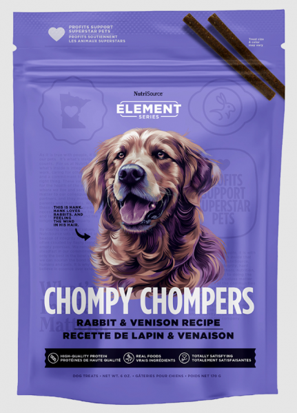 Nutrisource Treat Chompy Chompers Rabbit & Venison 6 oz.