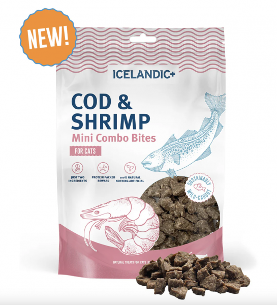 Icelandic Plus Cat Treat Combo Bites Cod & Shrimp 1.7 oz