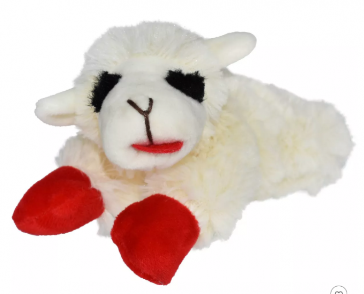 Multipet Lamb Chop Plush Squeak Toy 6"