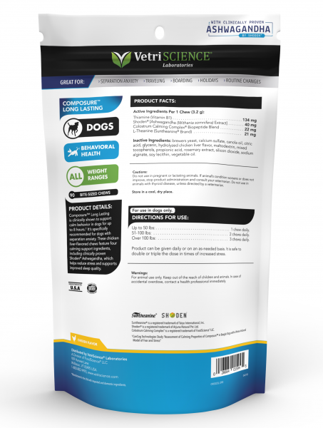 Vetri Science* Dog Composure Long Lasting 50 Count