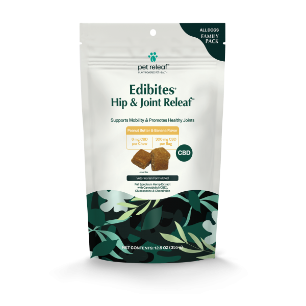 Pet Releaf* Edibites Hip and Joint Releaf PB Banana Family Size 6 mg