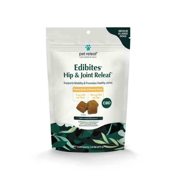 Pet Releaf* Edibites Hip and Joint Releaf PB Banana Large 6 mg