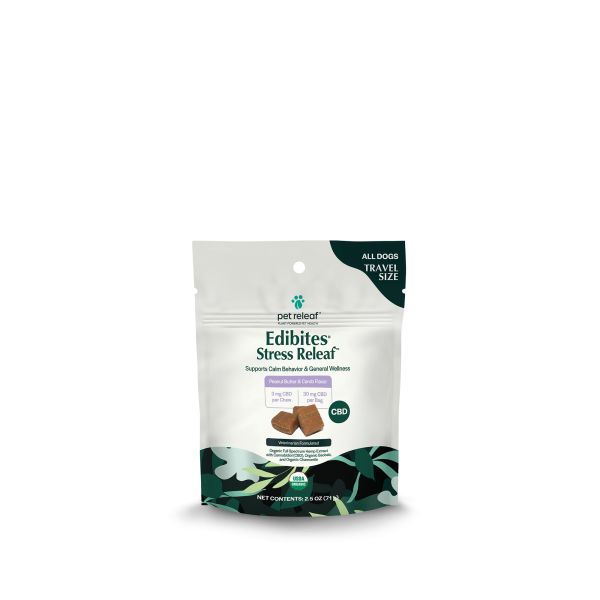 Pet Releaf Edibites Stress Releaf PB Carob Travel Size 2.5 oz