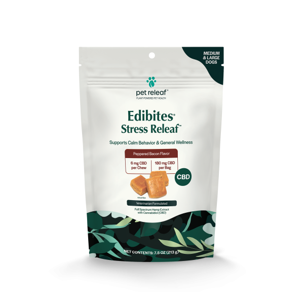 Pet Releaf* Edibites Stress Releaf Peppered Bacon Large 6 mg
