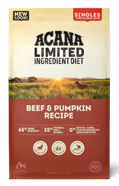 RRO Acana Singles Beef & Pumpkin 22.5 lb.