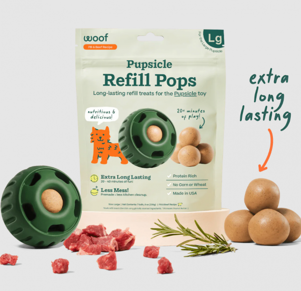 Woof Dog Treat Beef Refill Pops