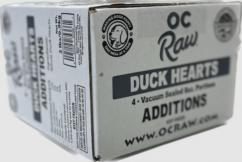 OC Raw Frozen Duck Hearts