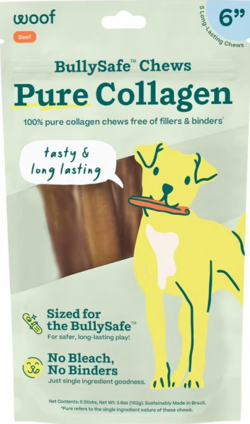 Woof Dog Bully Safe Chews Collagen 6"