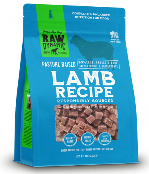 Raw Dynamic Dog Frozen Food Lamb 6 lb.