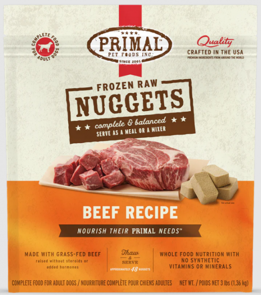 Primal Dog Nugget Beef 3 lb.