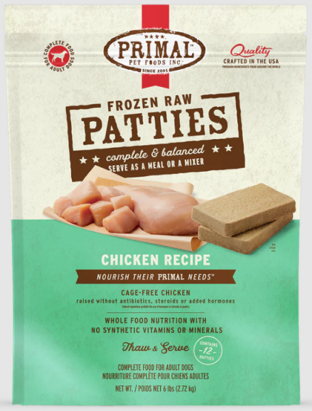 Primal Dog Patties Chicken 6 lb.
