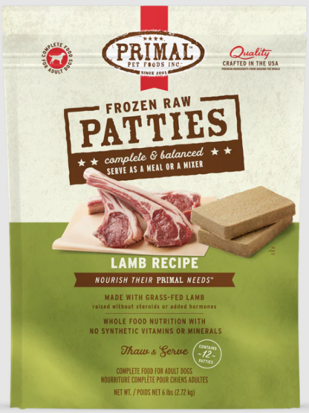 Primal Dog Patties Lamb 6 lb.