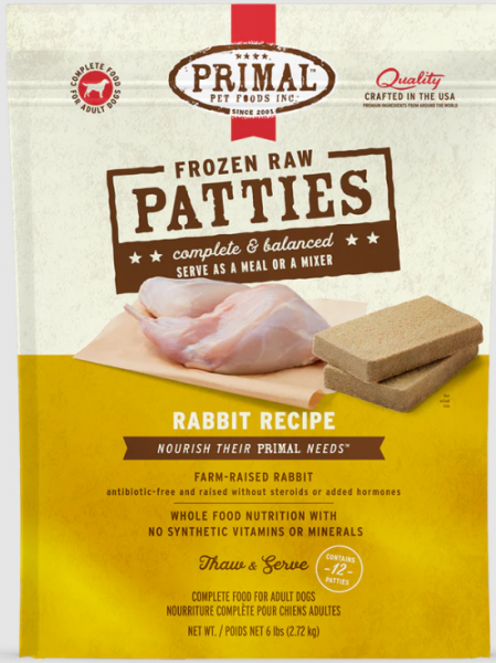 Primal Dog Patties Rabbit 6 lb.