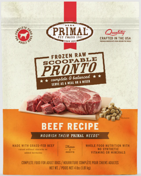 Primal Dog Pronto Beef 4 lb.