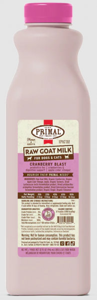 Primal* Frozen Goat's Milk Cranberry Blast 1 Qt