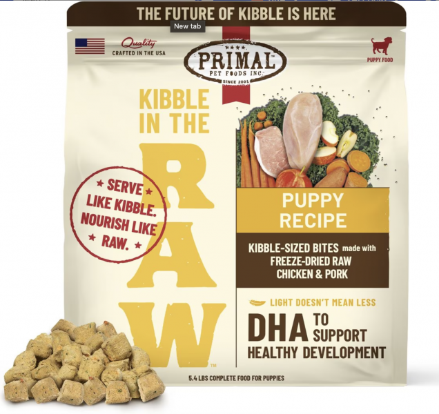 Primal Dog Food Kibble in the Raw Puppy 5.4 lb
