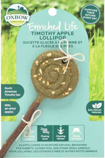 Oxbow Timothy Hay Apple Lollipop Treat