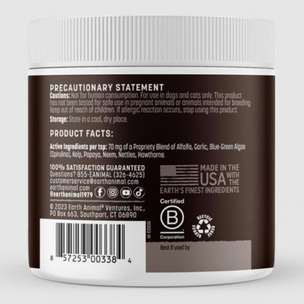 Earth Animal Flea and Tick Internal Powder Yeast Free 8 oz.