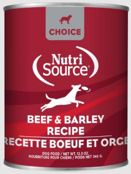 Nutrisource Choice Dog Can Beef & Barley 12.3 oz.