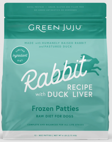 Green Juju Frozen Rabbit Patties 6 lb.