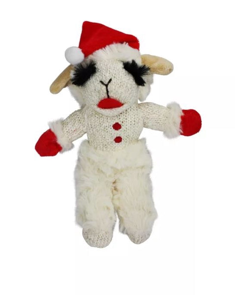 Multipet Holiday Lamb Chop Standing w/ Santa Hat 13"