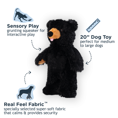Tall Tails Dog Toy Plush Stuffless Black Bear 20"