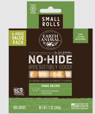 EA No Hide Pork Chews Small 4" Value Pack 6 ct.