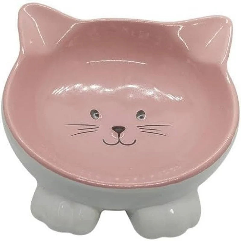 IndiPet Cat Bowl Face Stoneware