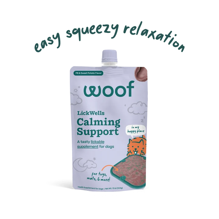 Woof* Dog Treat Lickwells Calming PB Sweet Potato 12 oz