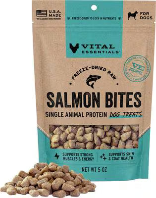 Vital Essentials Dog Treats Salmon Bites 2.5 oz.