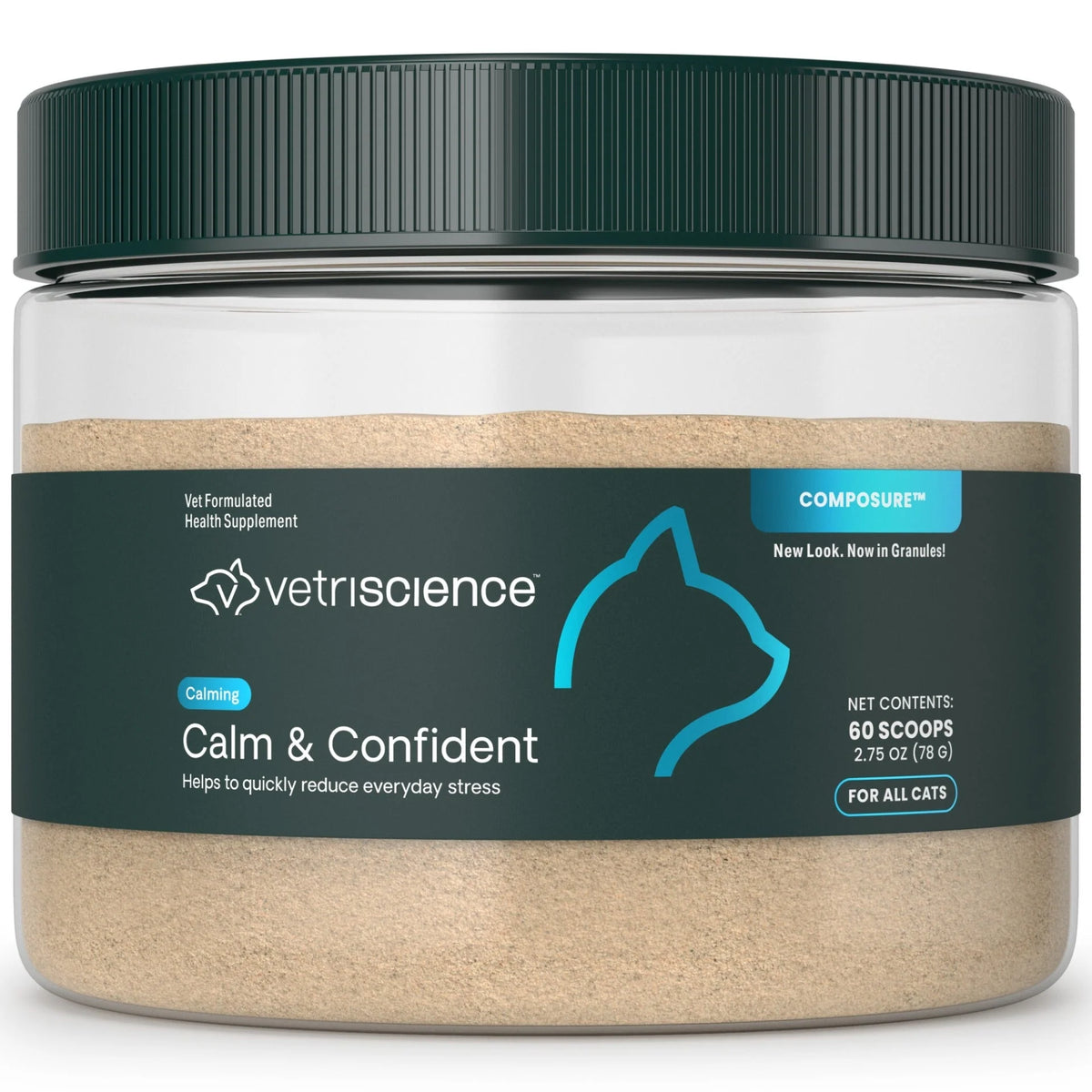 VetriScience Cat Supplement Calm & Confident Chicken & Cheese Granules 60 mg