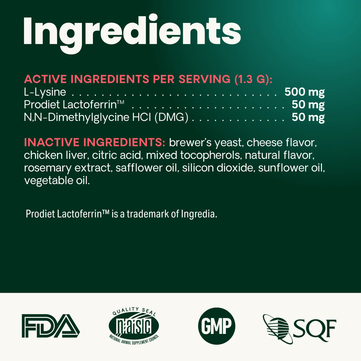 VetriScience Cat Supplement Lysine Immunity Chicken, Liver, & Cheese Granules 60 mg