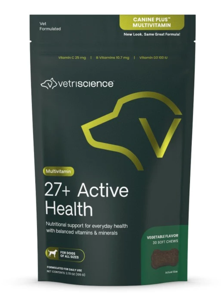 Vetri Science* Dog 27+ Active Health Chew Vegetable Multi Vitamin 30 ct.