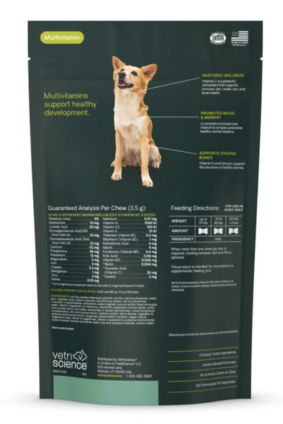 Vetri Science* Dog 27+ Active Health Chew Vegetable Multi Vitamin 30 ct.