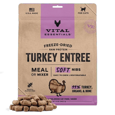 Vital Essentials Cat Food FD Soft Nibs Turkey 12 oz
