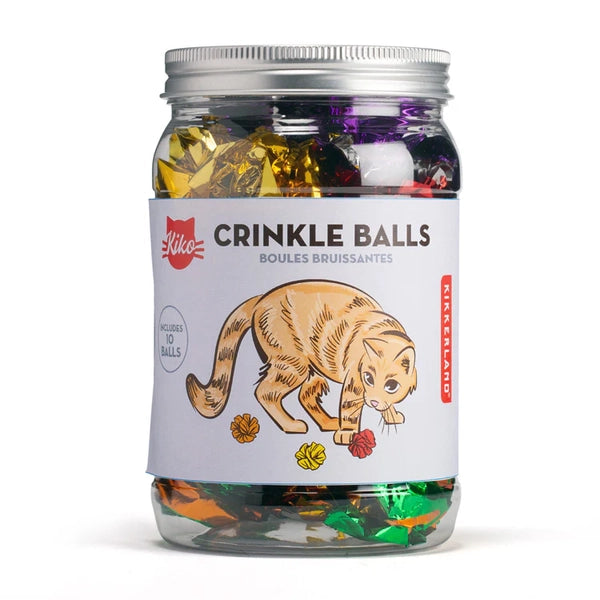 Kikkerland Cat Toy Krinkle Balls 10 ct.