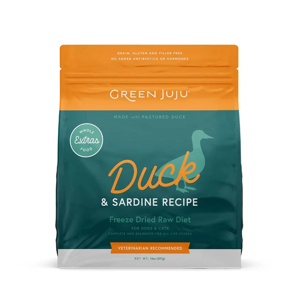 Green Juju Dog Food FD Extras Duck + Sardine 14 oz