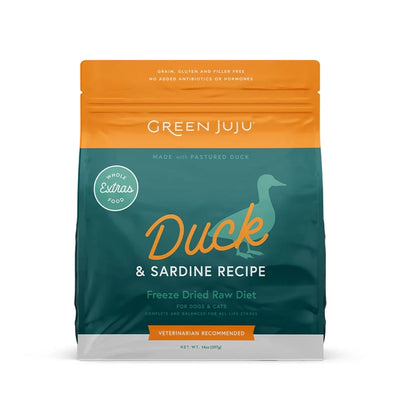 Green Juju Dog Food FD Extras Duck + Sardine 14 oz