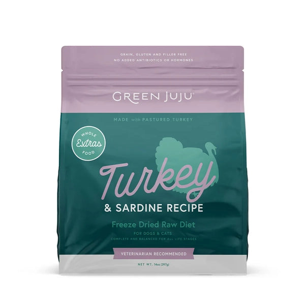 Green Juju Dog Food FD Extras Turkey + Sardine 14 oz