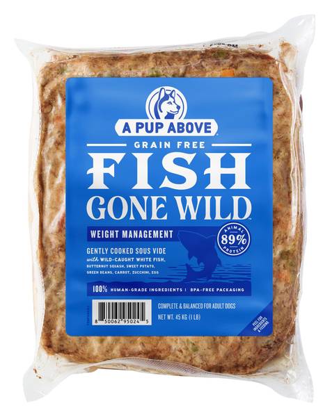 A Pup Above Gently Cooked Fish Gone Wild 1 lb.