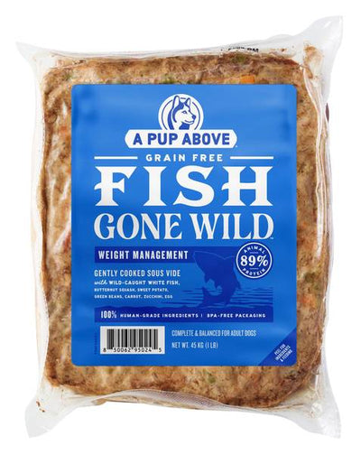 A Pup Above Gently Cooked Fish Gone Wild 1 lb.