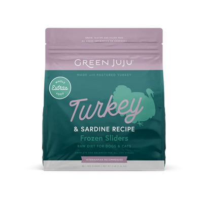 Green Juju Frozen Extras Turkey + Sardine 6 lb.