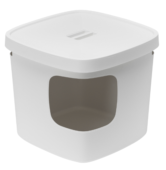 Moderna Cat Litter Box Cubana Corner Entry White