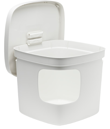 Moderna Cat Litter Box Cubana Corner Entry White