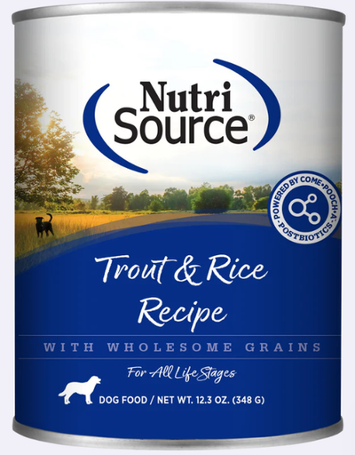 Nutrisource Dog Can Trout & Rice 12.3 oz