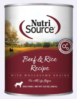 Nutrisource Dog Can Beef & Rice 12.3 oz