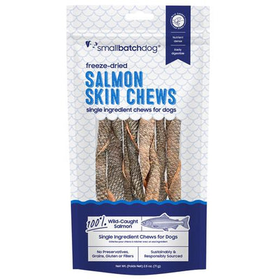 Small Batch Dog Treat FD Salmon Skin Chews 2.5 oz