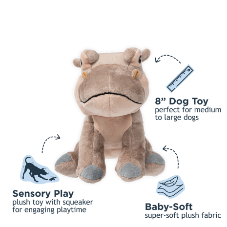 Tall Tails* Dog Toy Plush Hippo 8"